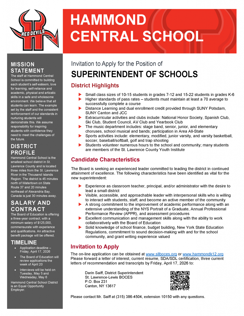 Hammond Superintendent Search flyer